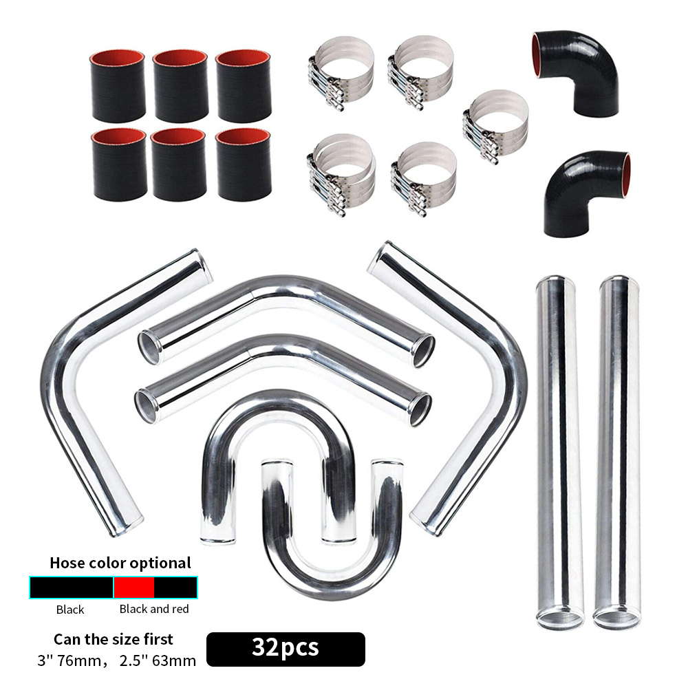 Intercooler Piping Kit Aluminum 2.5 Inch - Aluminium Turbo Intercooler Piping Kit/ Pipe/Clamp/
