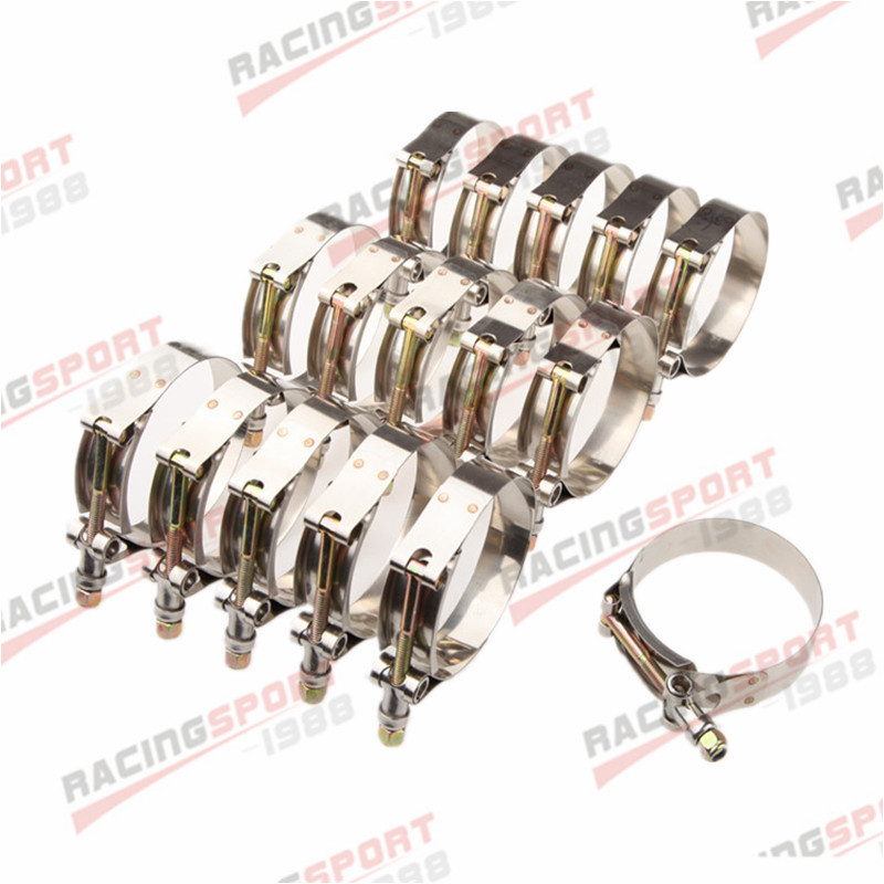 T-Bolt Hose Clamps Stainless Steel Turbo - Penjepit selang pipa Turbo, 16 buah