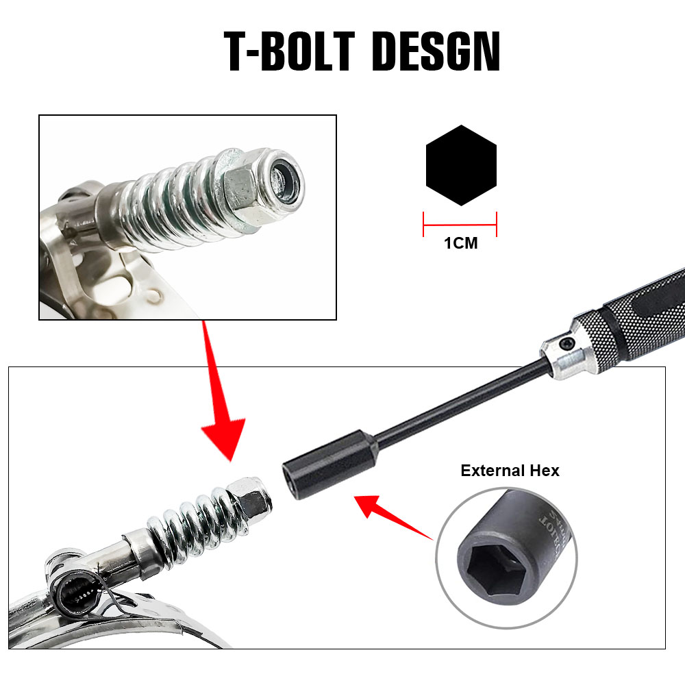 T-Bolt Hose Clamps Stainless Steel Turbo - Universal 1Pcs Klem Selang T-Bolt Stainless