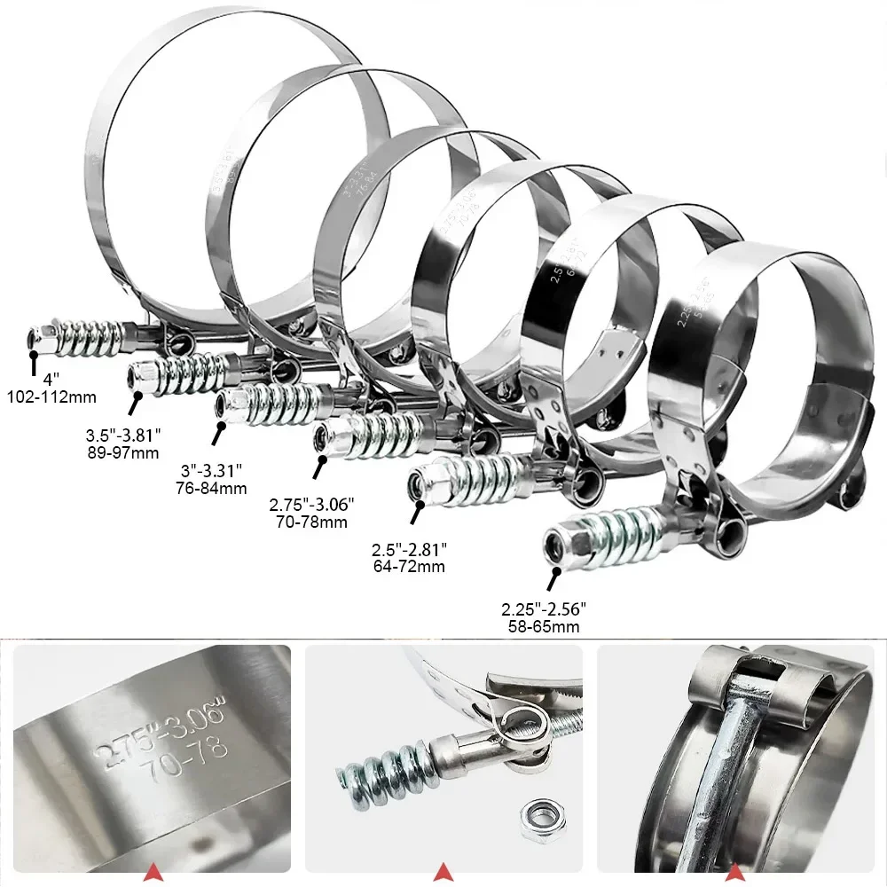 1 Buah Klem T-bolt Universal u - T-Bolt Hose Clamps Stainless Steel Turbo ulasan dan harga