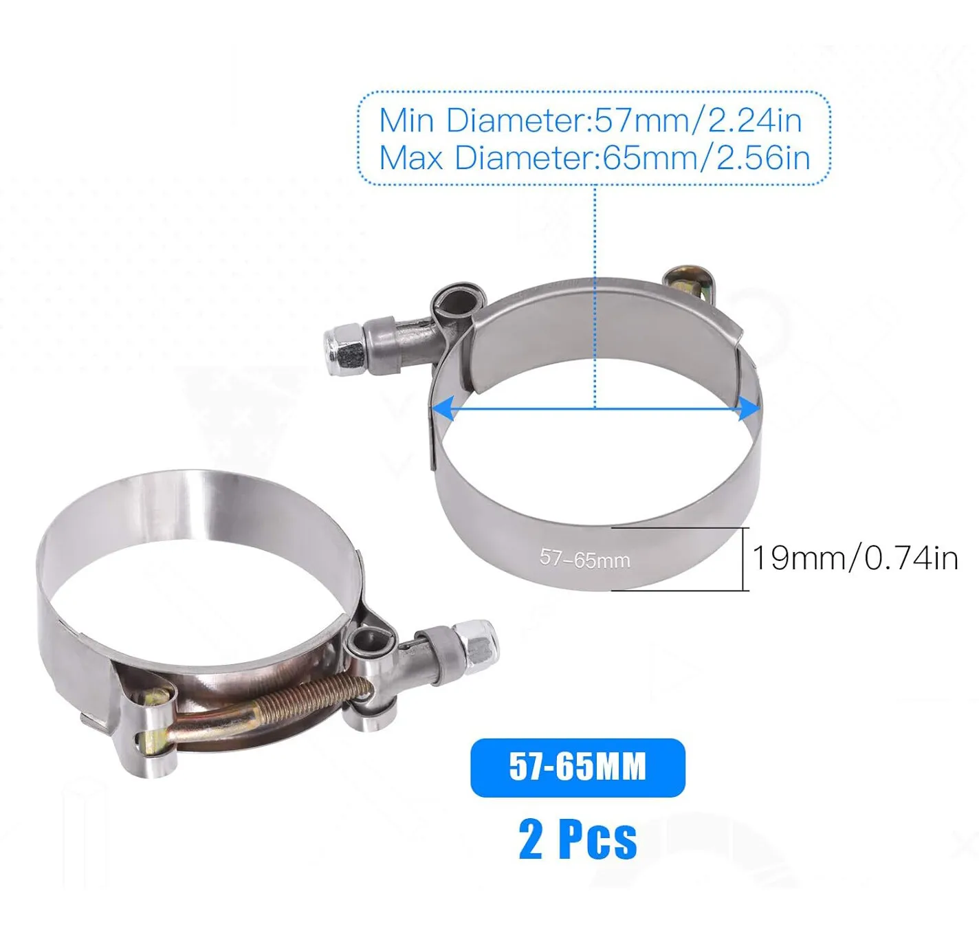 2 Buah 4 Buah 2 Inci Klem T-bo - T-Bolt Hose Clamps Stainless Steel Turbo ulasan dan harga
