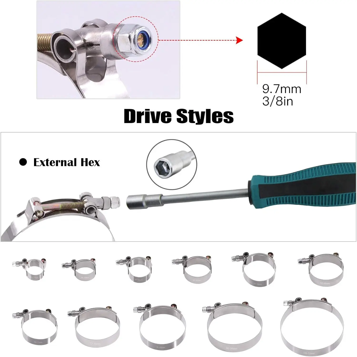 2 Buah 4 Buah 2 Inci Klem T-bo - T-Bolt Hose Clamps Stainless Steel Turbo ulasan dan harga