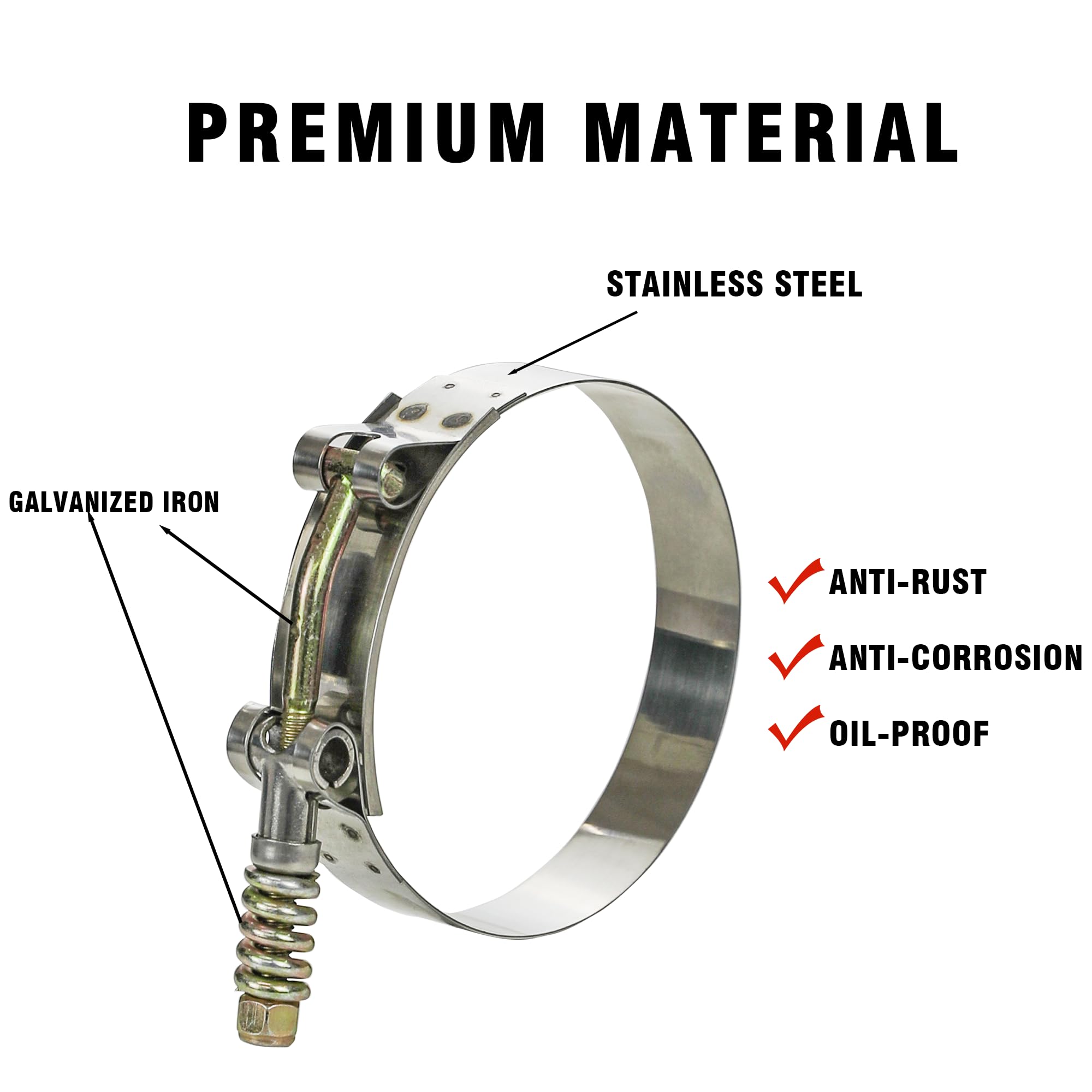 4 Buah Klem Klip Pipa T-bolt B - T-Bolt Hose Clamps Stainless Steel Turbo ulasan dan harga