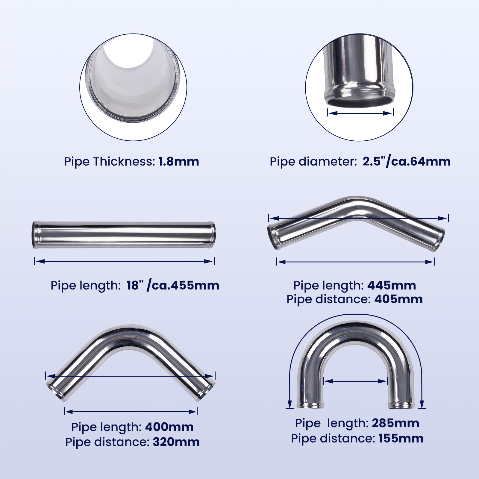 Kit Pipa Intercooler Aluminium - Intercooler Piping Kit Aluminum 2.5 Inch ulasan dan harga