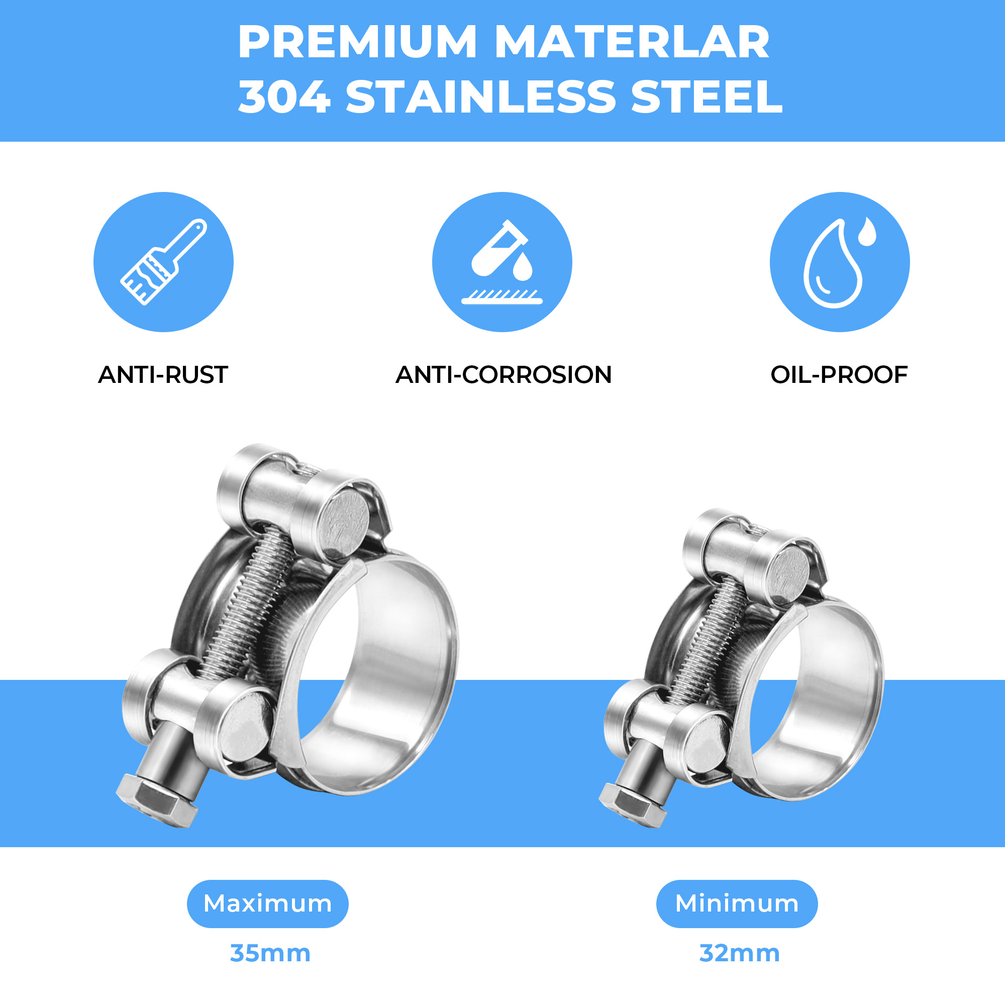 Klem selang baja tahan karat,  - T-Bolt Hose Clamps Stainless Steel Turbo ulasan dan harga