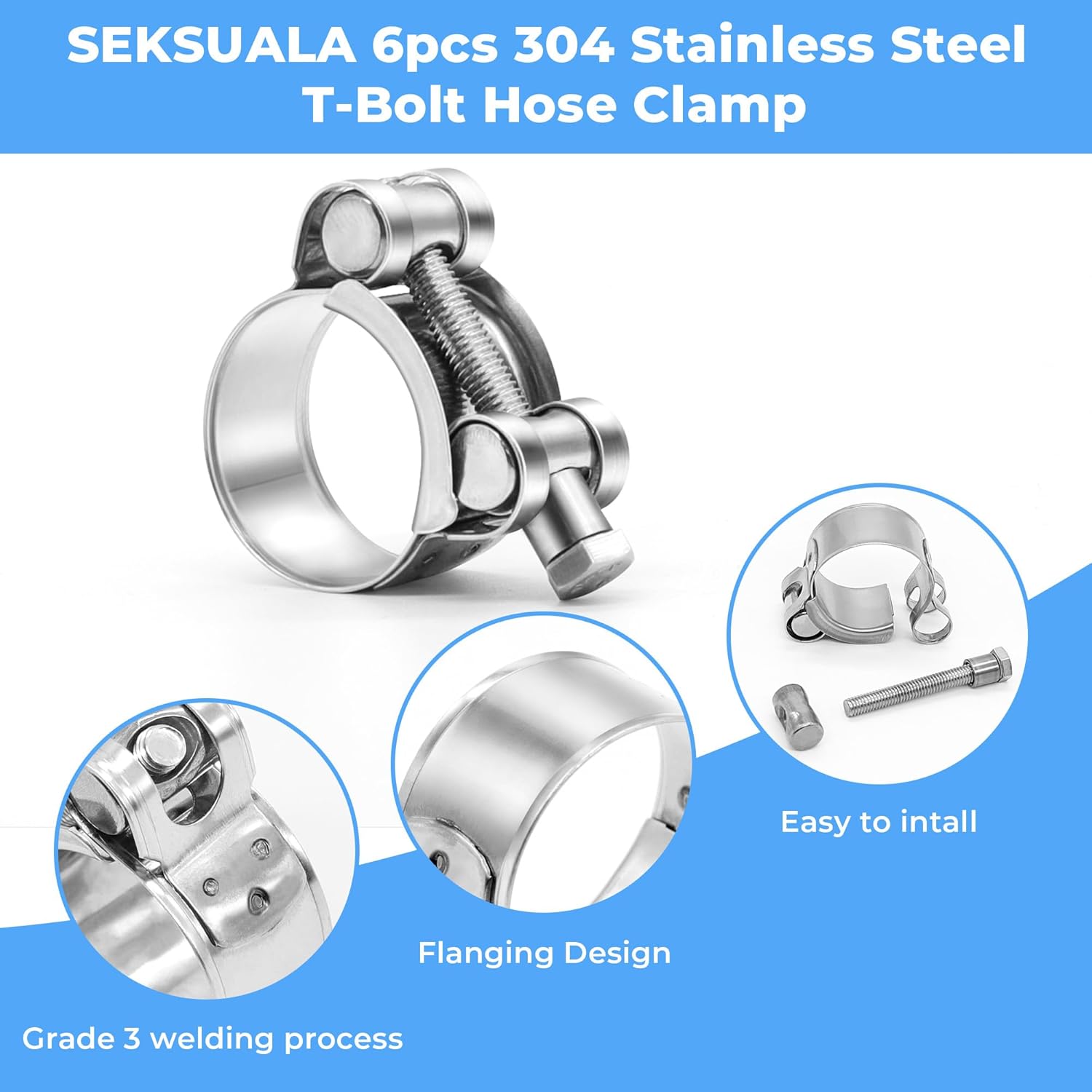 Klem selang baja tahan karat,  - T-Bolt Hose Clamps Stainless Steel Turbo ulasan dan harga